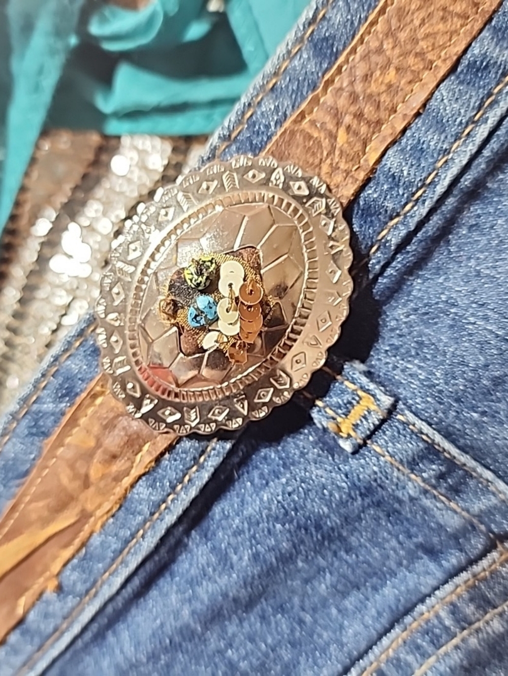 Upcycled Tommy Hilfiger Denim Fringe Western Statement Belt 🤠✨ - Picture 7 of 8
